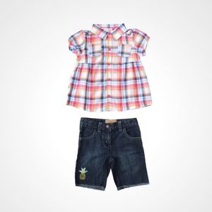 🌸New🌸Crazy 8 Little Girl Shirt Shorts Set 3T NWT